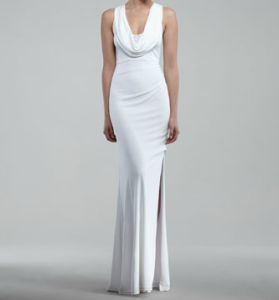 cowl neck gown