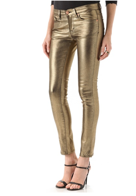 metallic jeans