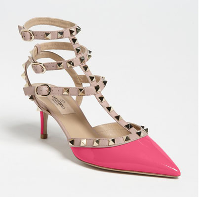 Valentino Naked Rockstud Leather Slingback Pumps SHEfinds