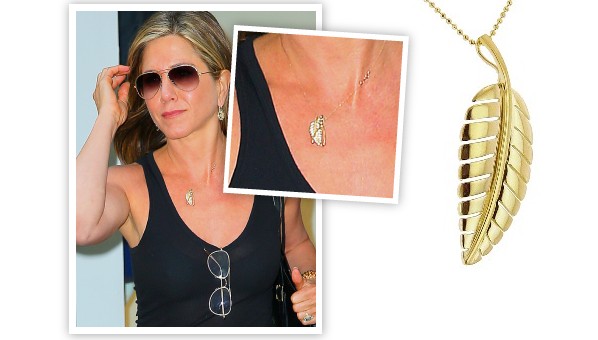 Jennifer Aniston Leaf Necklace | Jennifer Meyer Large Leaf Pendant