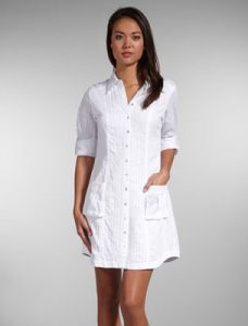 white shirtdress