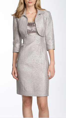 Adrianna Papell Metallic Brocade Sheath Dress & Bolero