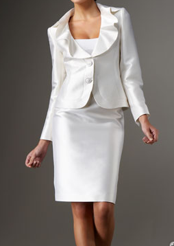 White Wedding Suits | Carrie Bradshaw Wedding Suit | Skirt Suits - SHEfinds