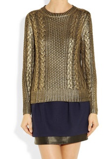 Michael Kors Metallic Coated Cable Knit 