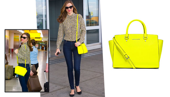 michael kors neon yellow bag