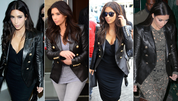 feudale Ombord Gæsterne Kim Kardashian Leather Blazer | Balmain Leather Blazer - SHEfinds