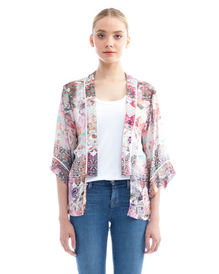 Jessica Alba Floral Kimono | Three Dots Kimono Wrap