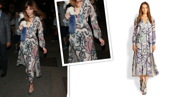 Alexa Chung Printed Dress | Burberry Prorsum Floral Silk Dress - SHEfinds