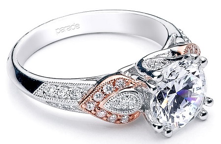0.2 Carat Pear Diamond Engagement Ring with a Pave Diamonds Crown Ring ...