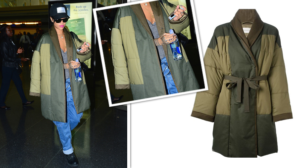 Rihanna Green Coat | Isabel Marant Etoile Oversized Coat