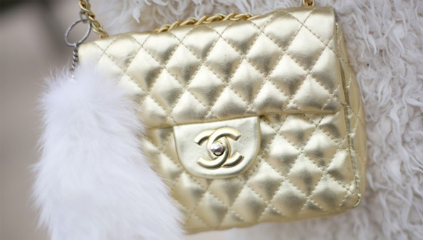 girls gold purse