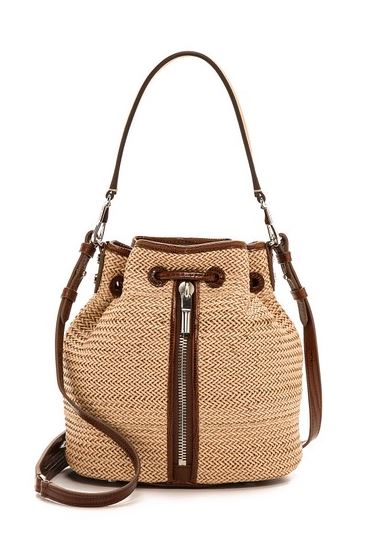 milly perforated leather bucket bag