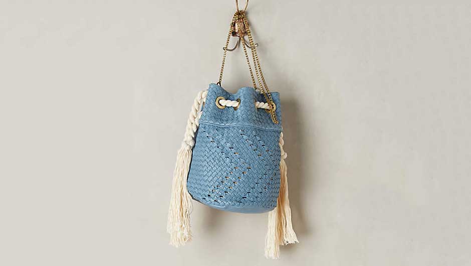 milly perforated leather bucket bag