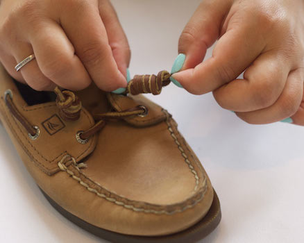 Photos How To Put Shoelaces On Sperrys In A Barrel Knot Shefinds
