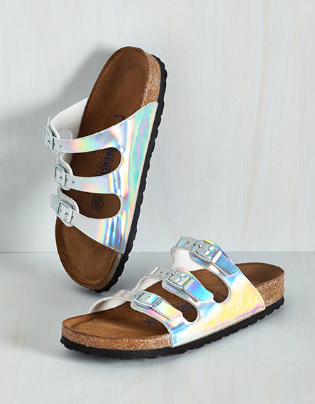 iridescent birkenstocks