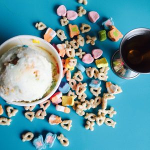 Whiskey and lucky charms ice cream. 