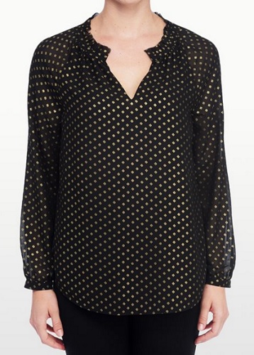 nydj foil dot blouse