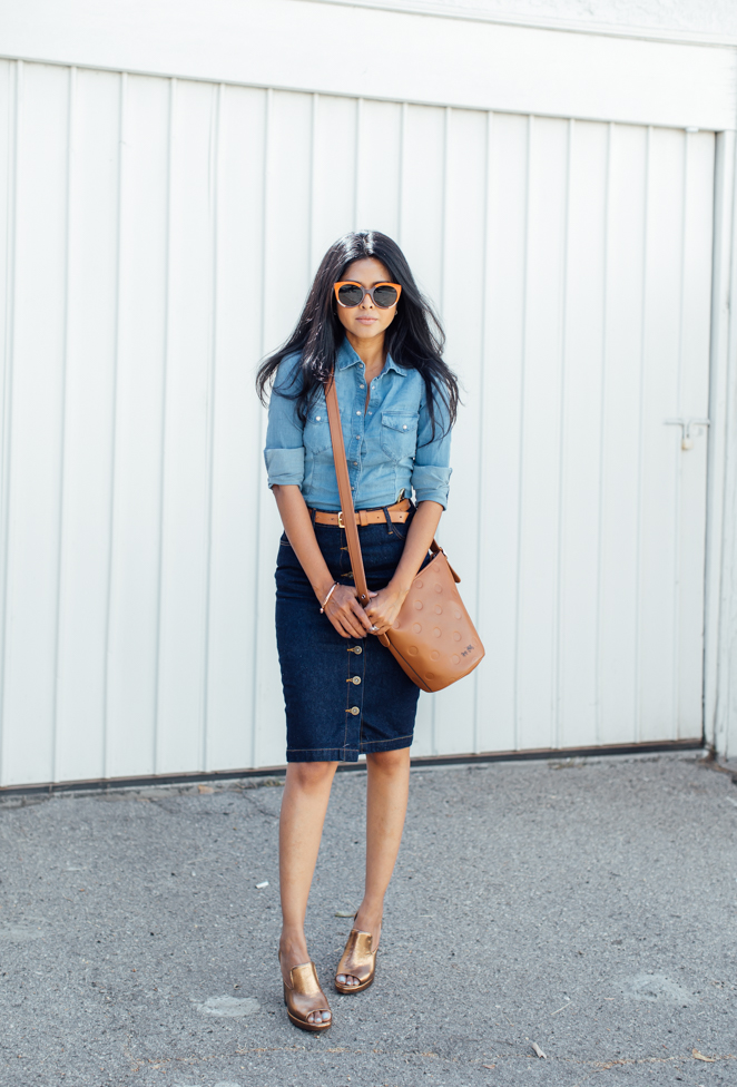 Denim Skirt Outfit Ideas | How To Wear A Denim Skirt