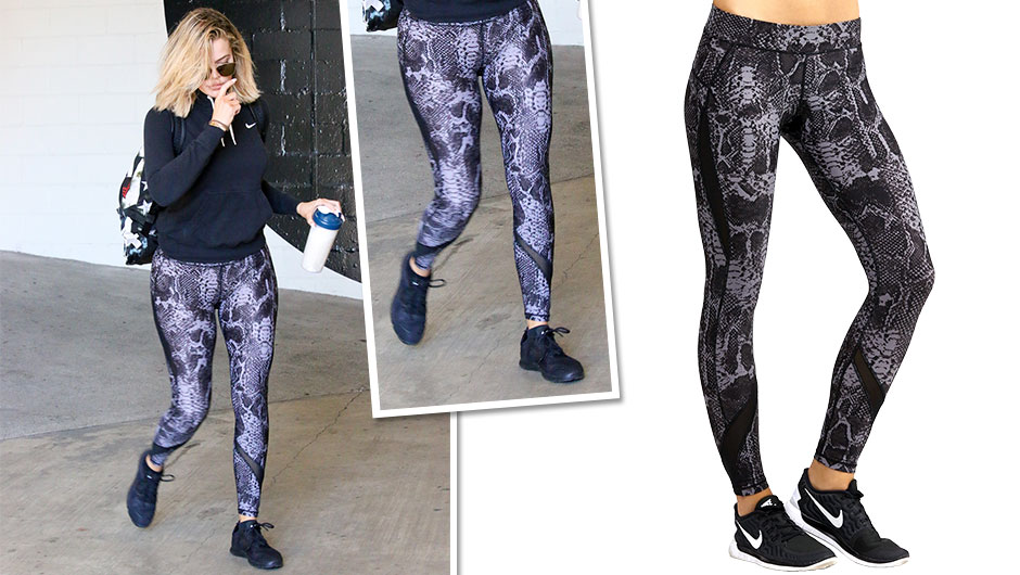 snake print workout leggings