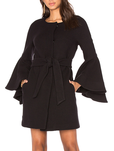 Flare Sleeve Tie Coat