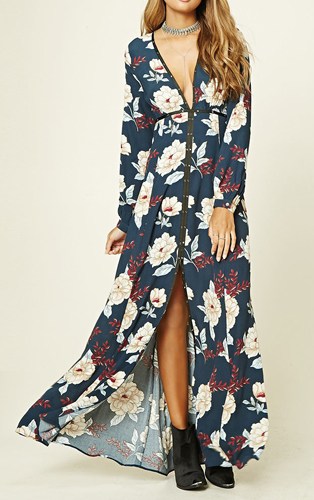 Floral V-Neck Maxi Dress