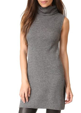 alice + olivia Fay Slit Rib Mock Neck Tunic