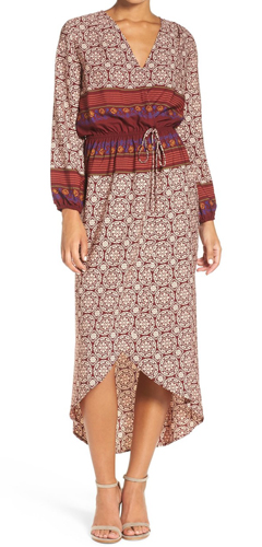 Fraiche by J 'Nora' Print High/Low Maxi Dress