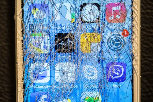Cracked iPhone screen