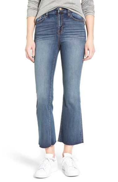 High Rise Crop Kick Flare Jeans