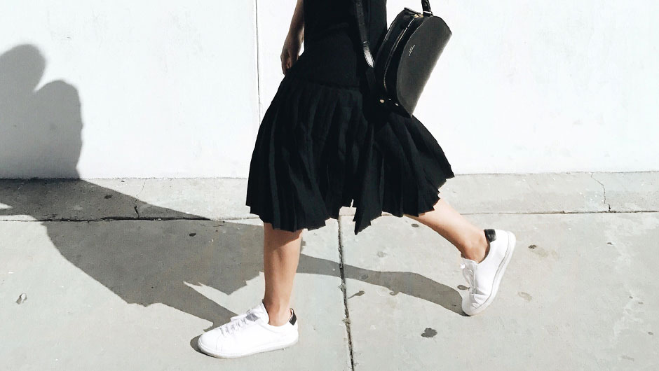 sneakers that go well with dresses