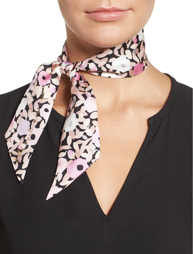 kate spade new york posy grove skinny silk scarf