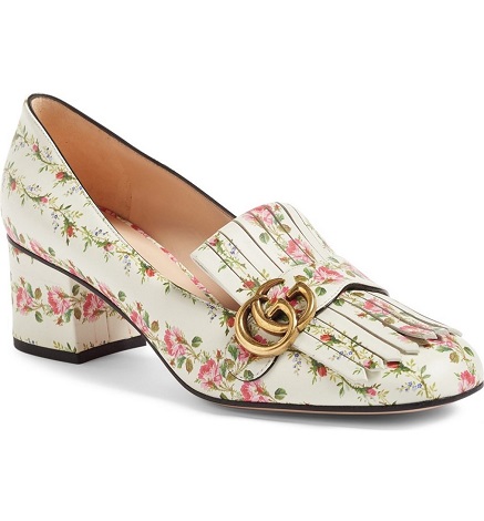 GUCCI Marmont Kiltie Fringe Loafer Pump