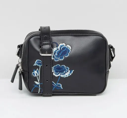 French Connection Embroidered Camera Bag