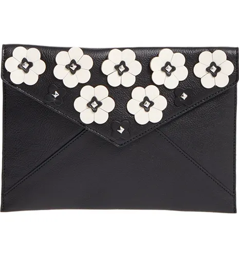 Leo Floral Appliqué Envelope Clutch