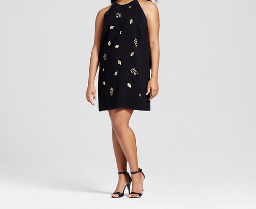 womens plus black embellished bug dress victoria beckham for target