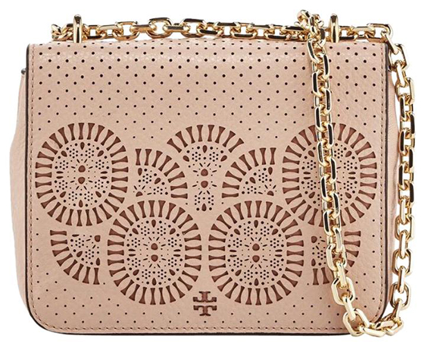 Tory Burch Zoey Mini Laser-cut Light Oak gingersnap Shoulder Bag