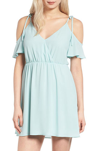 Surplice Cold Shoulder Dress