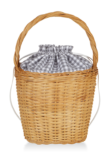 Edie Parker Lily Gingham Basket Tote