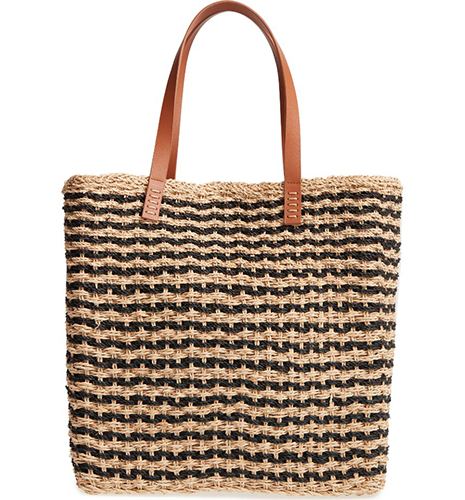 Stripe Raffia Tote