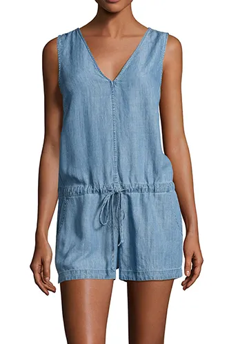 Rails Parker Sleeveless Chambray Romper