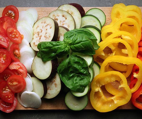 tray of vegetables