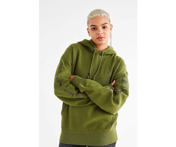 champion green hoodie urban outfitters
