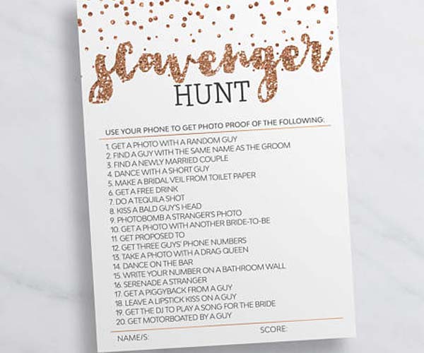 Scavenger Hunt List