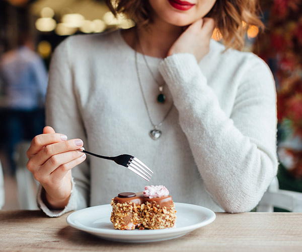 woman eating alone