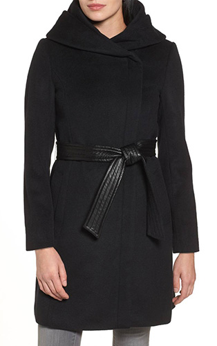 Cole Haan Belted Asymmetrical Wool Coat