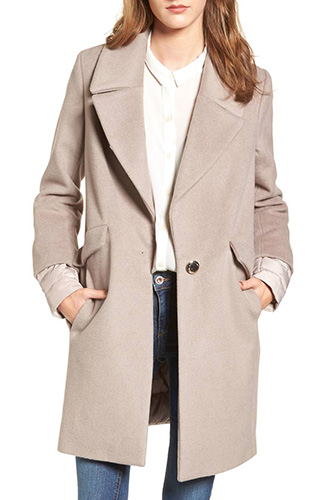 Wool & Down Reefer Coat