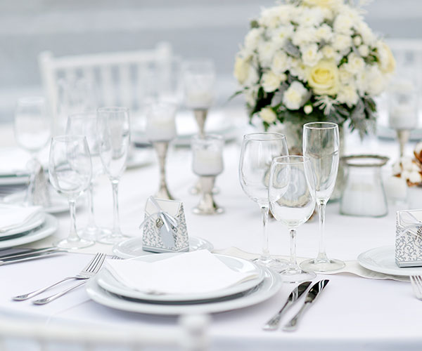 All white tablescape