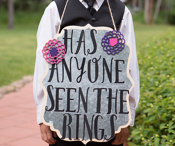 Ring Bearers with funny signs