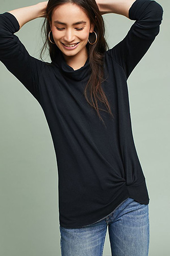 Stateside Twist-Front Turtleneck