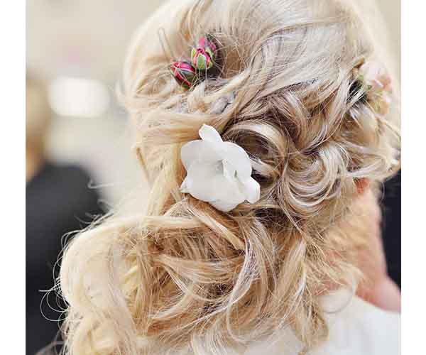 Loosely pinned updo